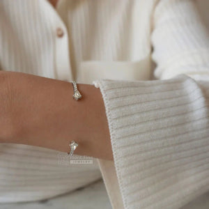 14K Gold Moissanite Cuff Bracelet