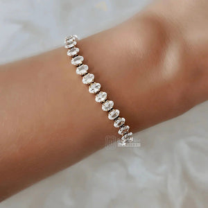 14K Gold Oval Moissanite Tennis Bracelet