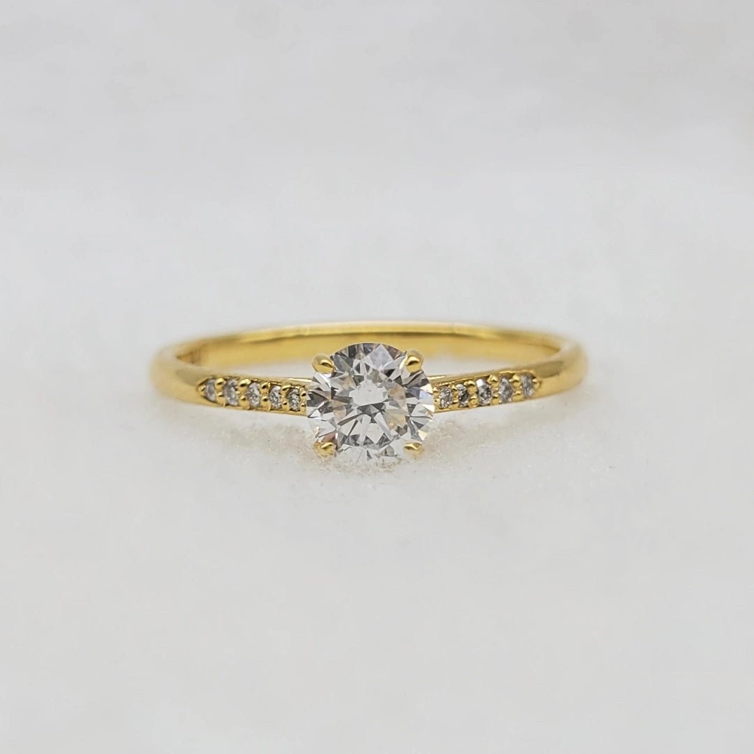 14K Gold Round Diamond Engagement Ring for Women - Riant Fine Jewelry LLC