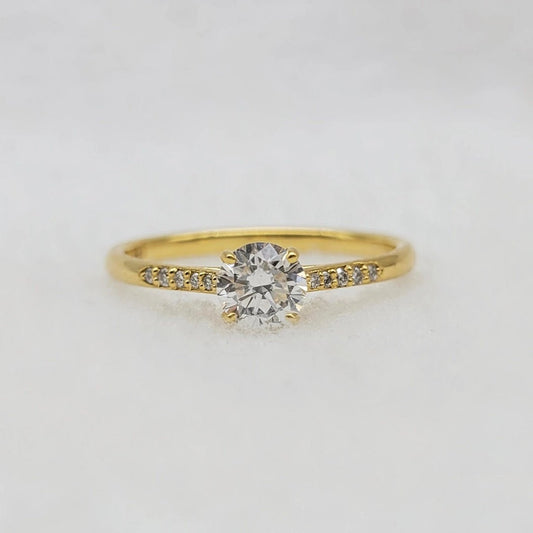 14K Gold Round Diamond Engagement Ring for Women - Riant Fine Jewelry LLC