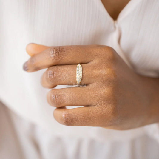 14K Gold Round Diamond Three Row Wedding Band - Riant Fine Jewelry LLC