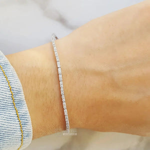 14K Gold Round Moissanite Tennis Bracelet