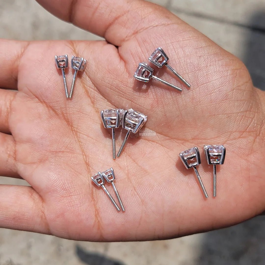 14K Gold Solitaire Round Diamond Stud Earrings For Her - Riant Fine Jewelry