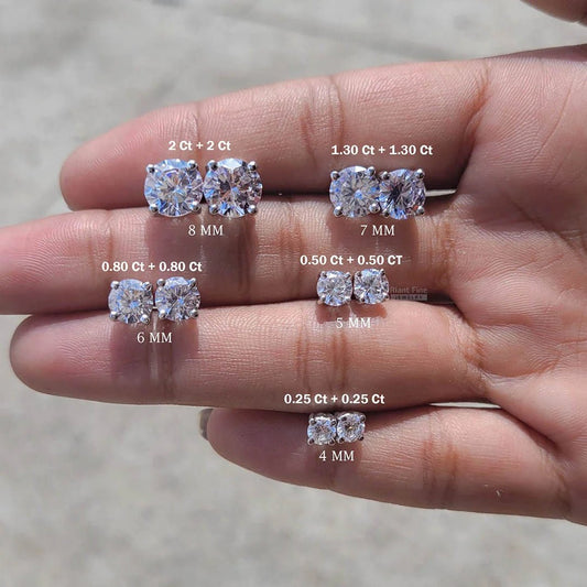 14K Gold Solitaire Round Diamond Stud Earrings For Her - Riant Fine Jewelry