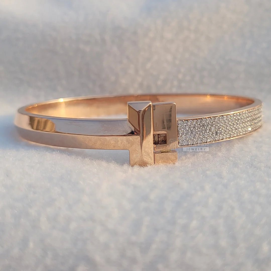 14K Rose Gold Lab Grown Diamond Men's Bracelet - Riant Fine Jewelry