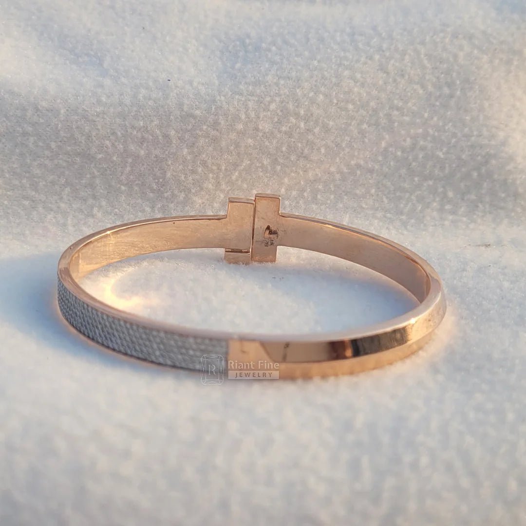 14K Rose Gold Lab Grown Diamond Men's Bracelet - Riant Fine Jewelry