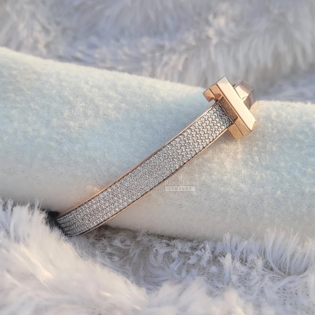 14K Rose Gold Lab Grown Diamond Men's Bracelet - Riant Fine Jewelry