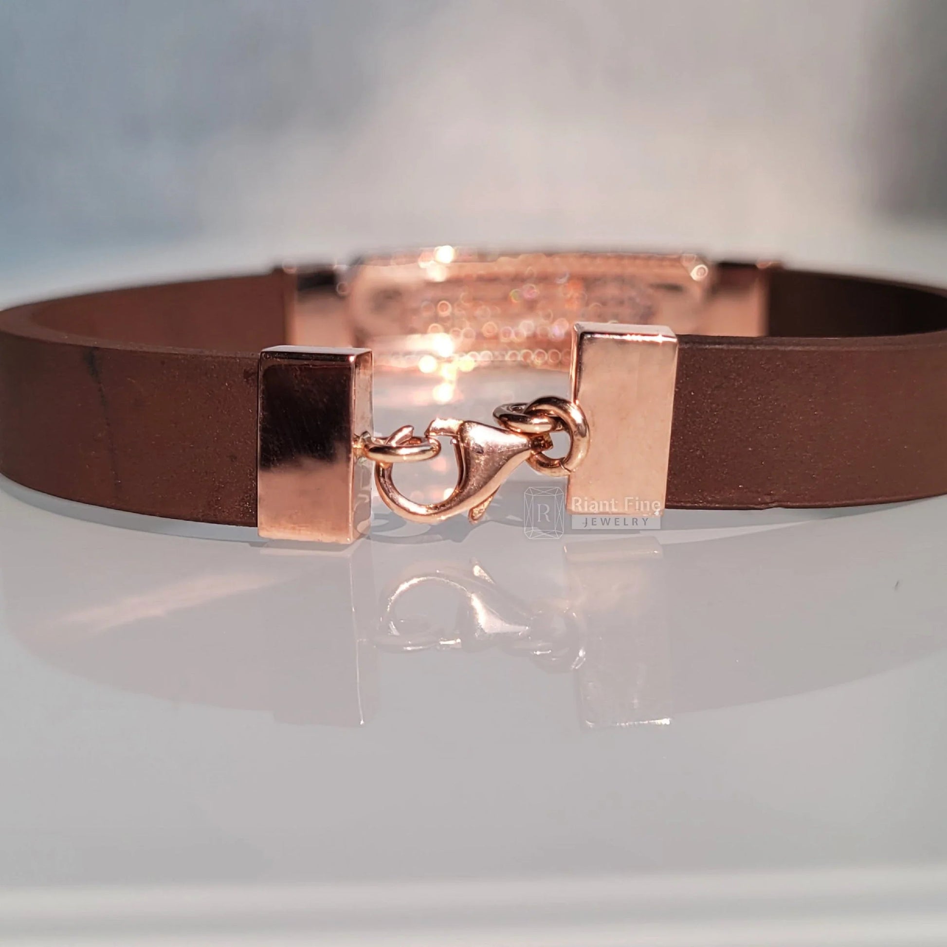 14K Rose Gold Men's Lab Grown Diamond Bracelet - Riant Fine Jewelry LLC