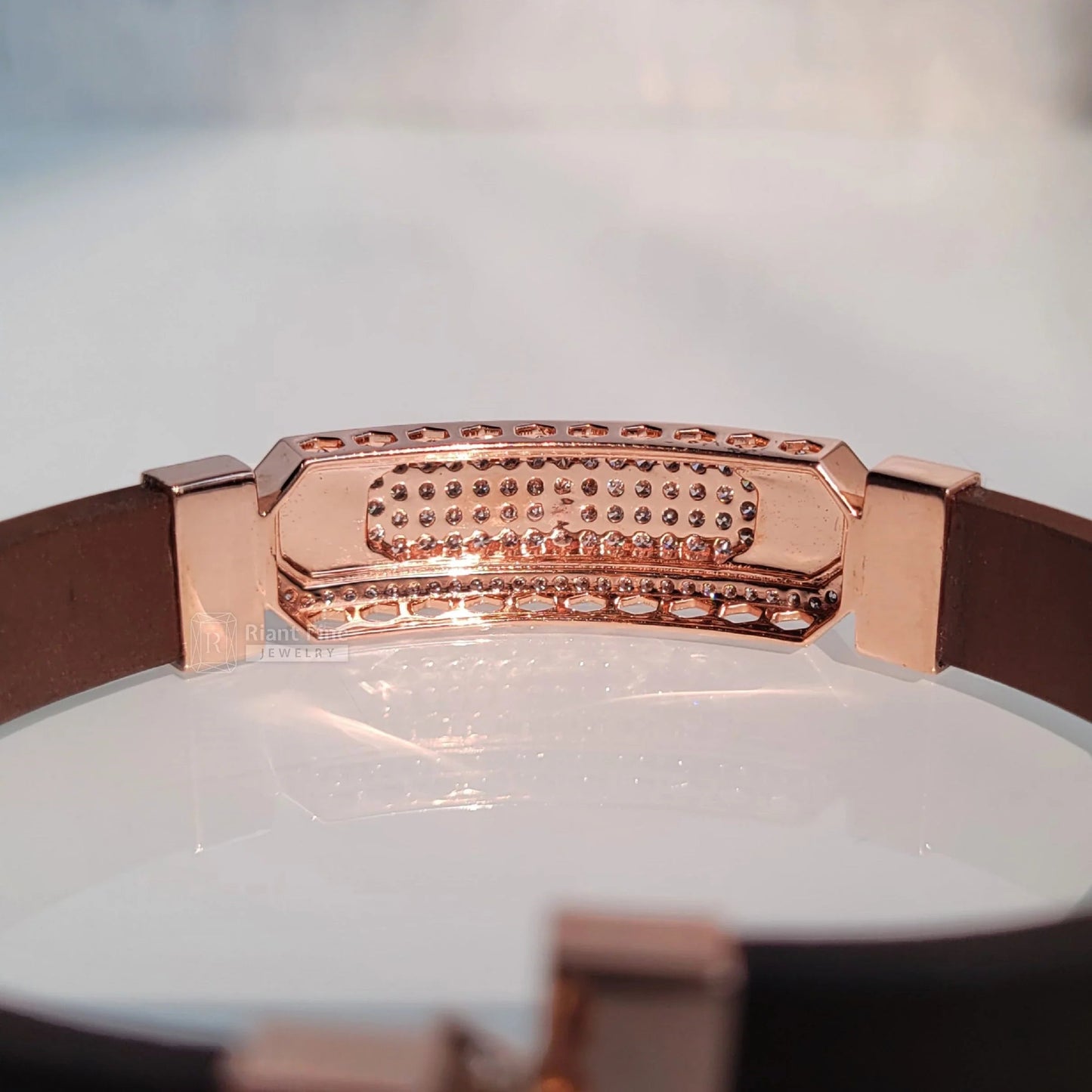 14K Rose Gold Men's Lab Grown Diamond Bracelet - Riant Fine Jewelry LLC