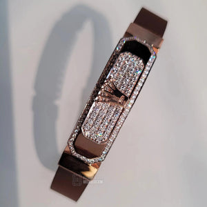 14K Rose Gold Mens Lab Grown Diamond Bracelet