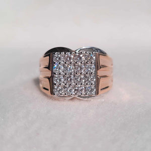 14K Rose Gold with Lab Grown Diamond Men's Wedding Rings