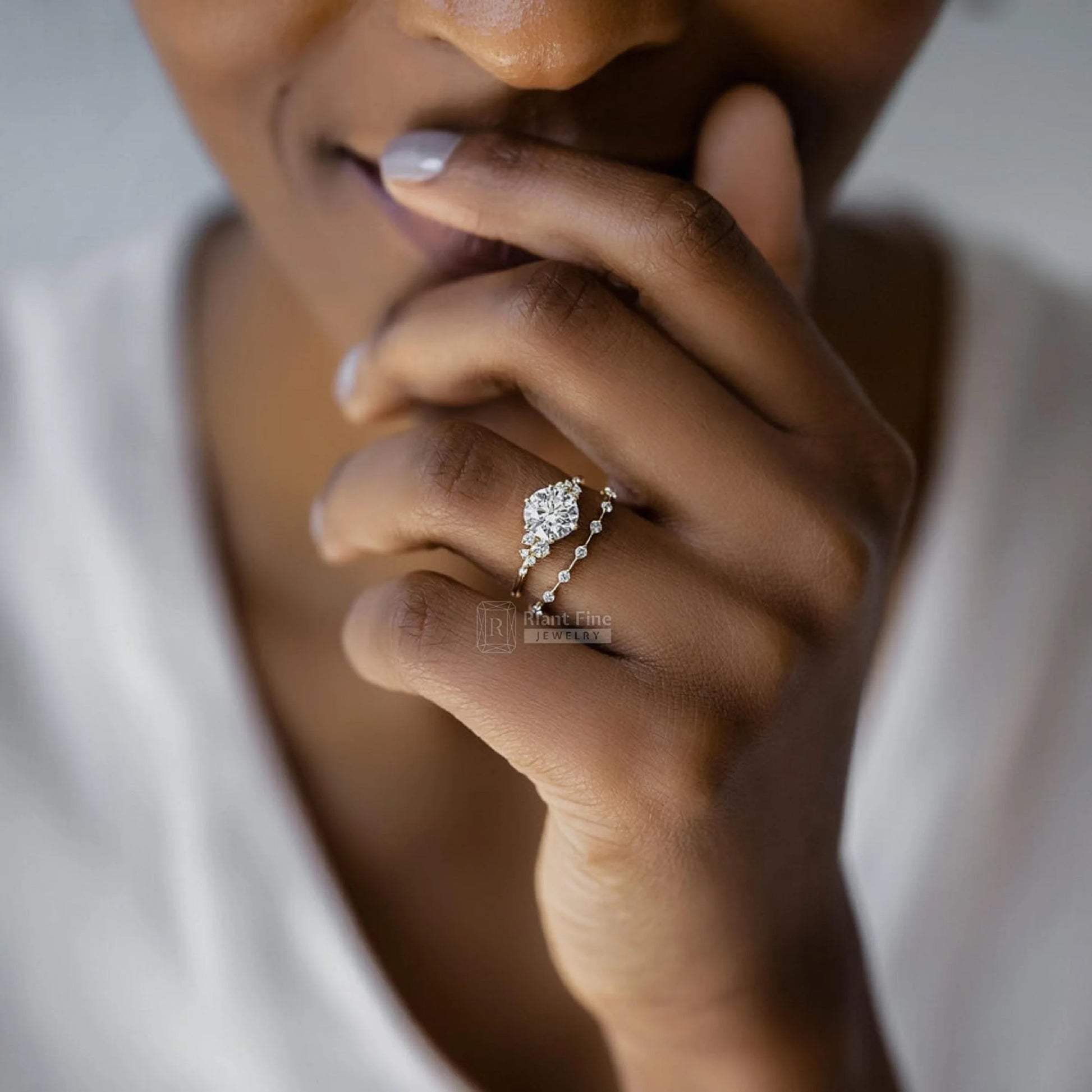 custom engagement ring set for women