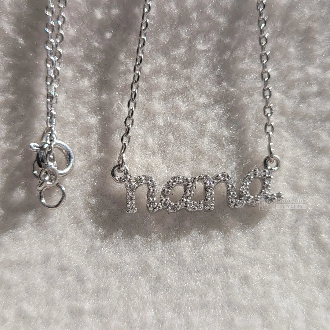 14K White Gold Custom Name Necklace - Riant Fine Jewelry