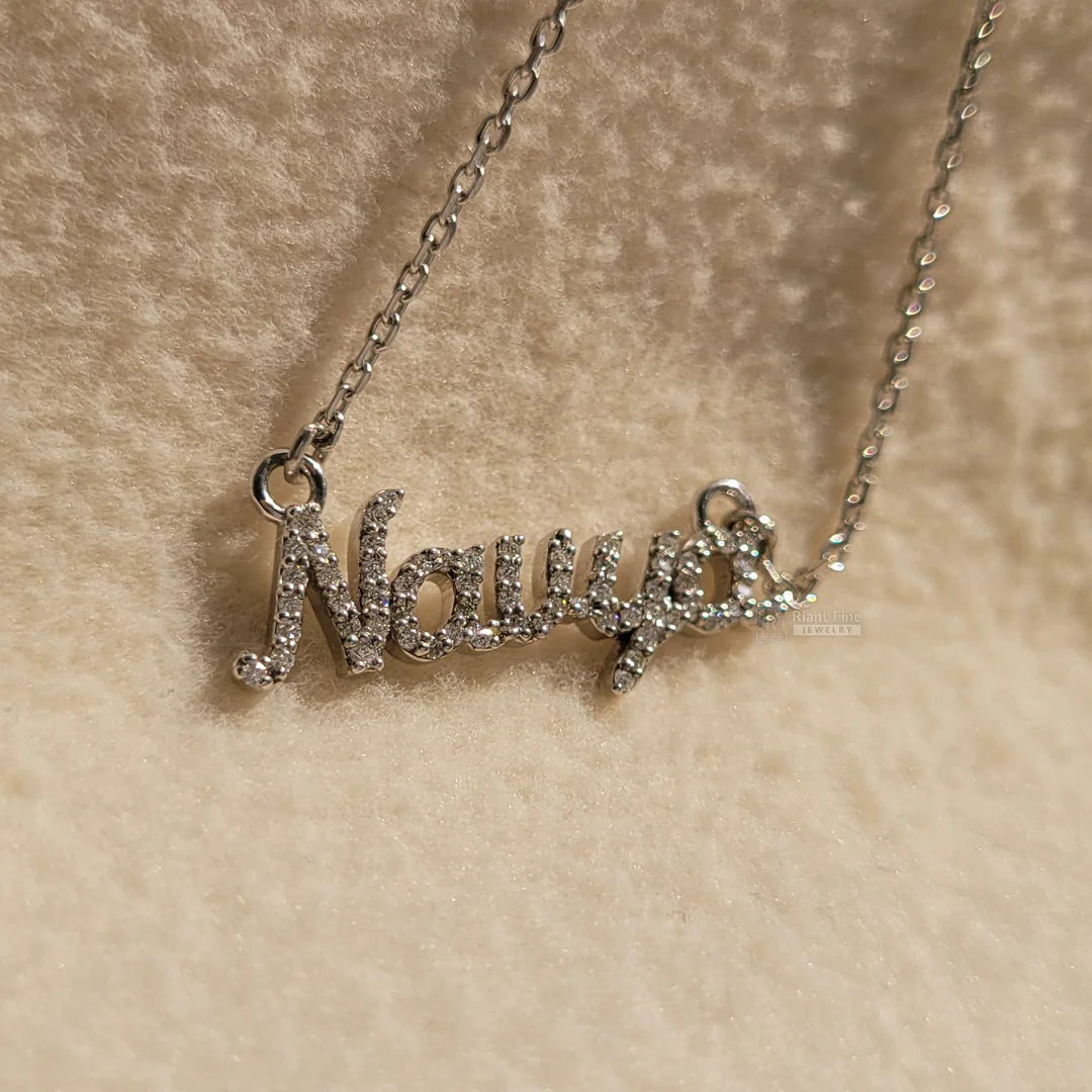 custom diamond name pendant