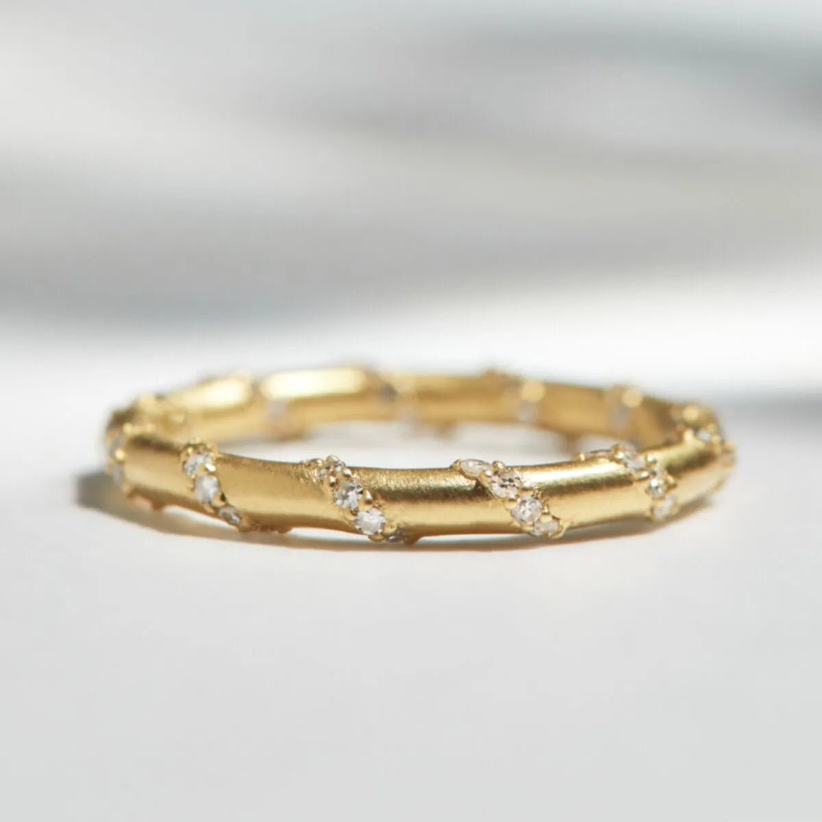 14K Yellow Gold Diamond Eternity Wedding Band - Riant Fine Jewelry LLC