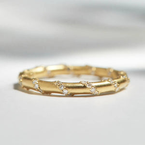 14K Yellow Gold Diamond Eternity Wedding Band