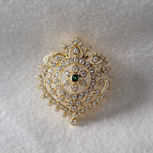 14K Yellow Gold Round Cut Moissanite Diamond Pendant