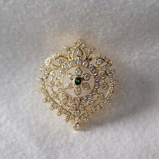 14K Yellow Gold Round Cut Moissanite Diamond Pendant - Riant Fine Jewelry LLC