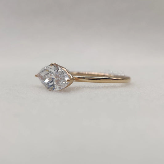 1.5 Ct East West Marquise Cut Lab Grown Diamond Solitaire Ring - Riant Fine Jewelry LLC