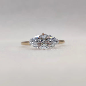 1.5 Ct East West Marquise Cut Lab Grown Diamond Solitaire Ring
