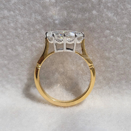 1.5 Ct East West Marquise Lab Grown Vintage Engagement Rings - Riant Fine Jewelry LLC