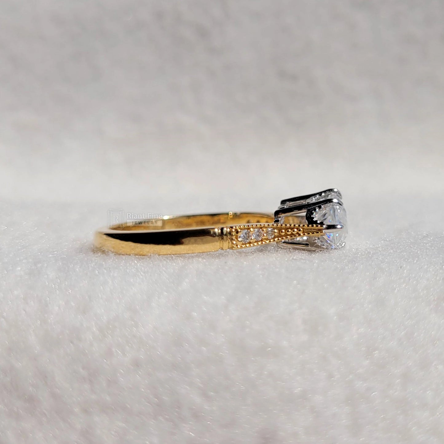 1.5 Ct East West Marquise Lab Grown Vintage Engagement Rings - Riant Fine Jewelry LLC