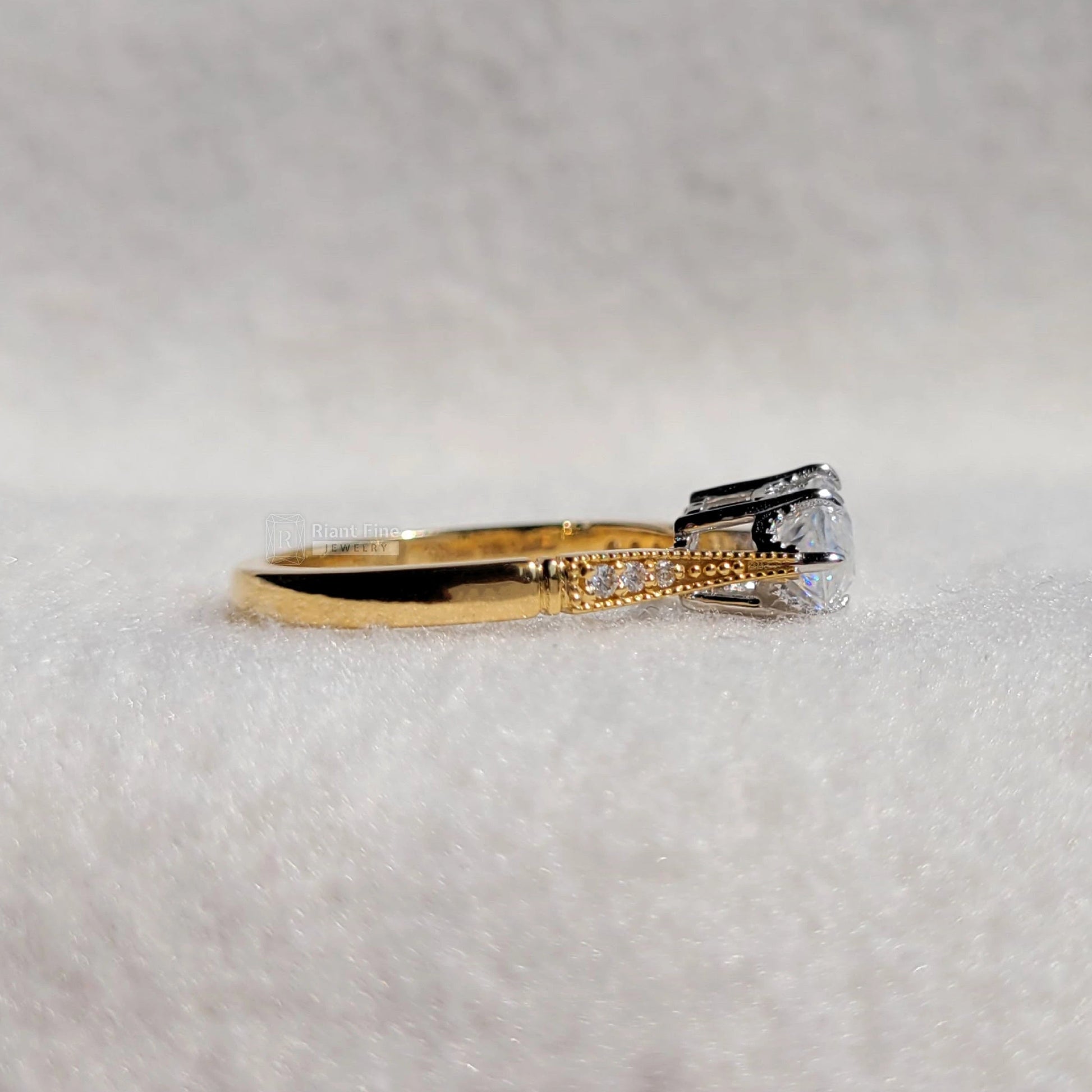 1.5 Ct East West Marquise Lab Grown Vintage Engagement Rings - Riant Fine Jewelry LLC