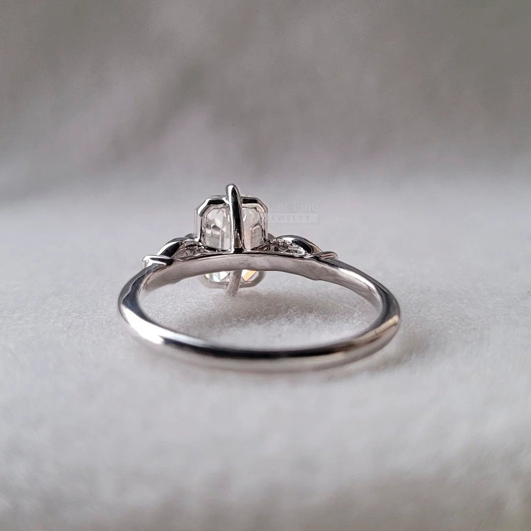 1.5 Ct Emerald Cut Lab Diamond Vintage Engagement Ring - Riant Fine Jewelry