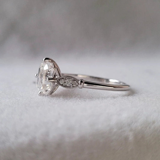 1.5 Ct Emerald Cut Lab Diamond Vintage Engagement Ring - Riant Fine Jewelry