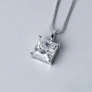 1.5 Ct Princess Cut Solitaire Moissanite Pendant