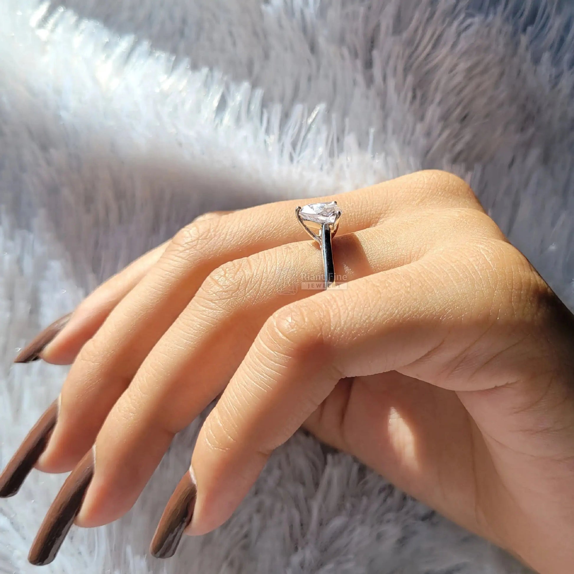 1.5 Ct Triangle Lab Grown Diamond Solitaire Engagement Ring - Riant Fine Jewelry LLC