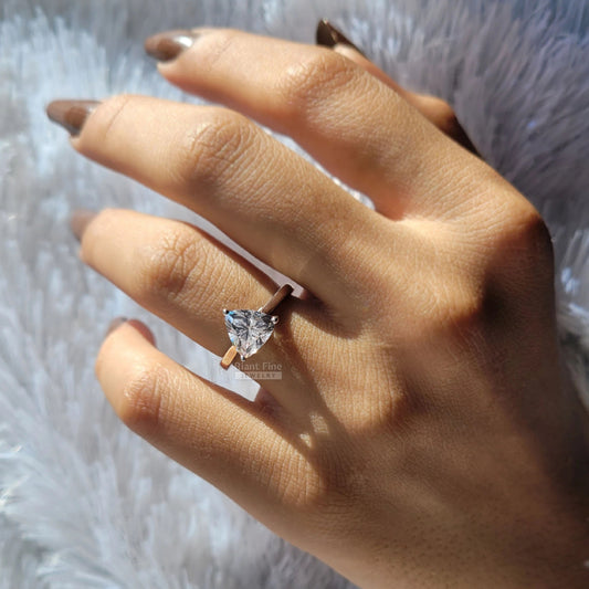 1.5 Ct Triangle Lab Grown Diamond Solitaire Engagement Ring - Riant Fine Jewelry LLC