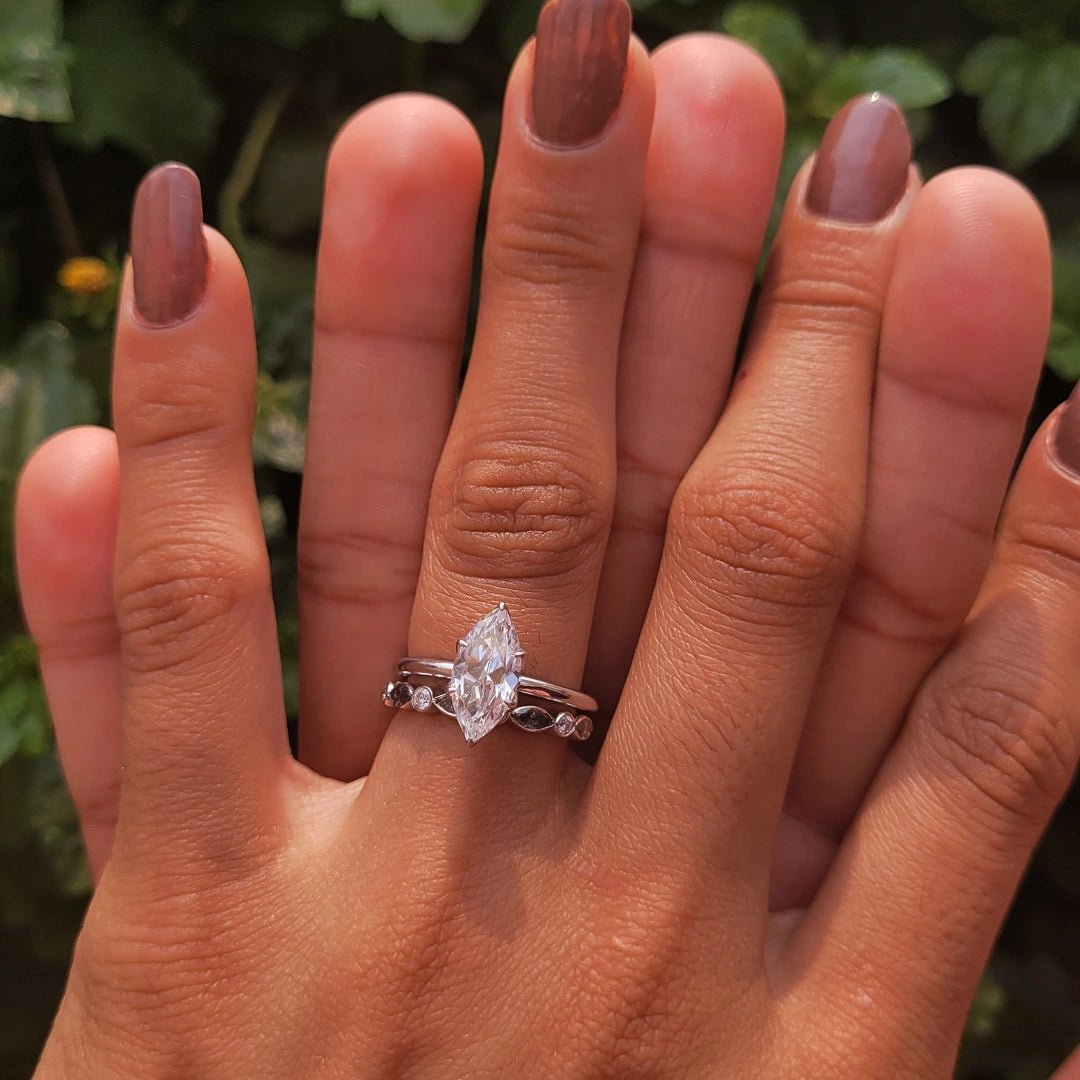 1.50 Ct Marquise Cut Lab Grown Diamond Engagement Ring in 14K White Gold - Riant Fine Jewelry LLC