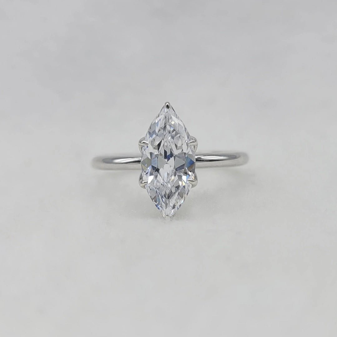 1.50 Ct Marquise Cut Lab Grown Diamond Engagement Ring in 14K White Gold - Riant Fine Jewelry LLC