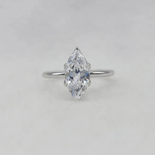1.50 Ct Marquise Cut Lab Grown Diamond Engagement Ring in 14K White Gold - Riant Fine Jewelry LLC