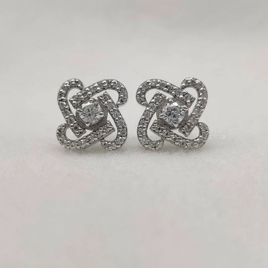 18K Gold Round Cut Lab Grown Diamond Unique Stud Earrings - Riant Fine Jewelry LLC