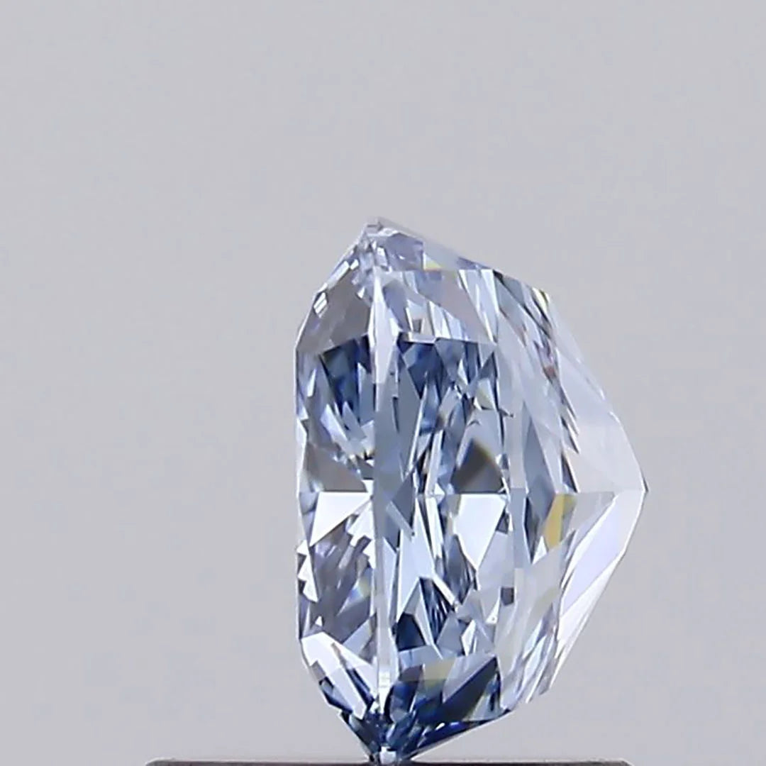 Fancy Vivid Blue Cushion Lab Diamond Side View
