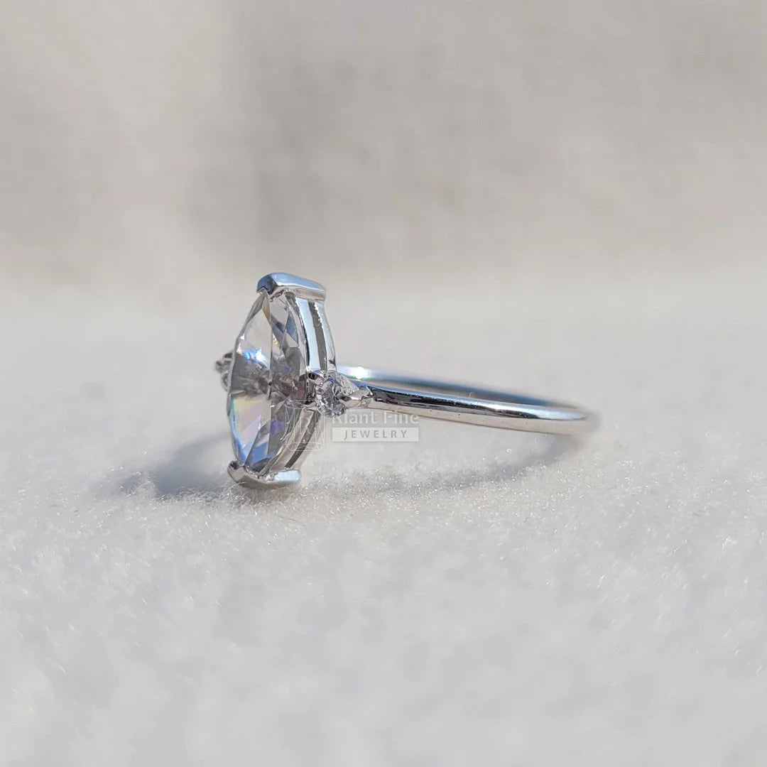 Three Stone Marquise Engagement Ring