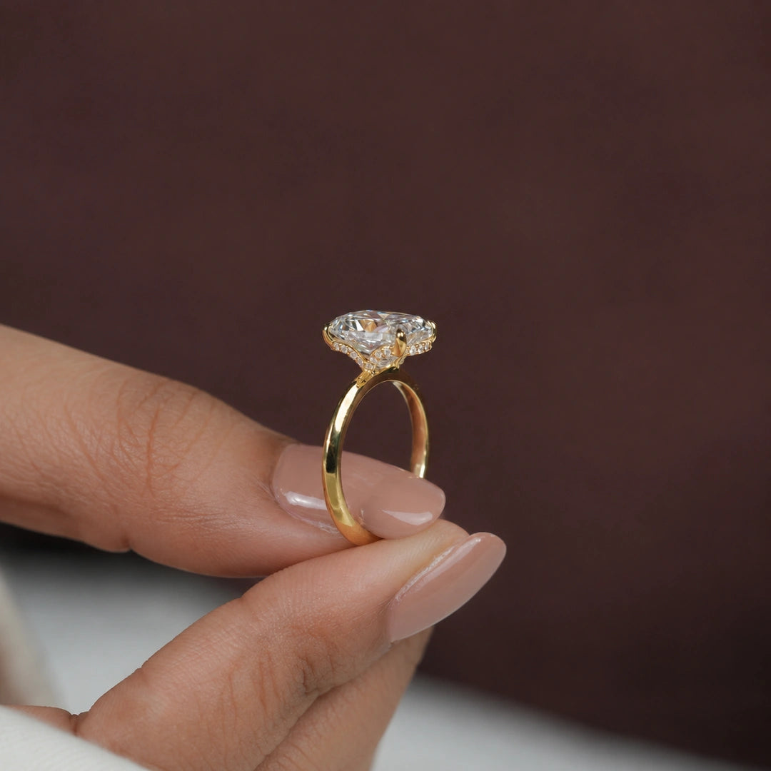2.5 carat elongated cushion diamond engagement ring for women