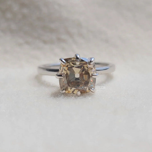 2 Carat Brown Cushion Cut Moissanite Solitaire Ring - Riant Fine Jewelry LLC
