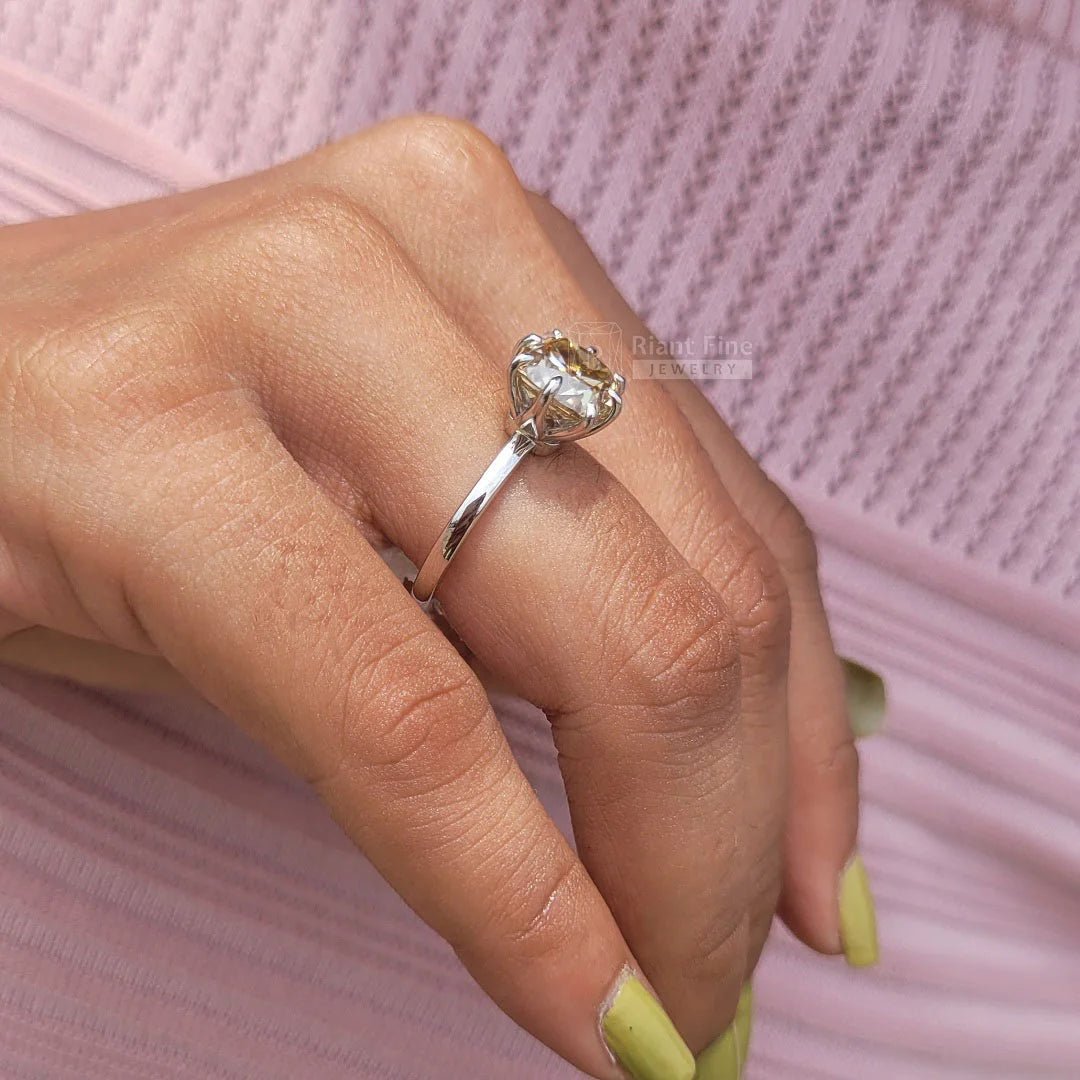2 Carat Brown Cushion Cut Moissanite Solitaire Ring - Riant Fine Jewelry LLC