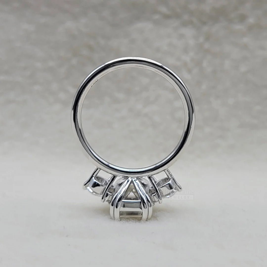 2 Carat Emerald Lab Diamond Cluster Engagement Ring - Riant Fine Jewelry LLC