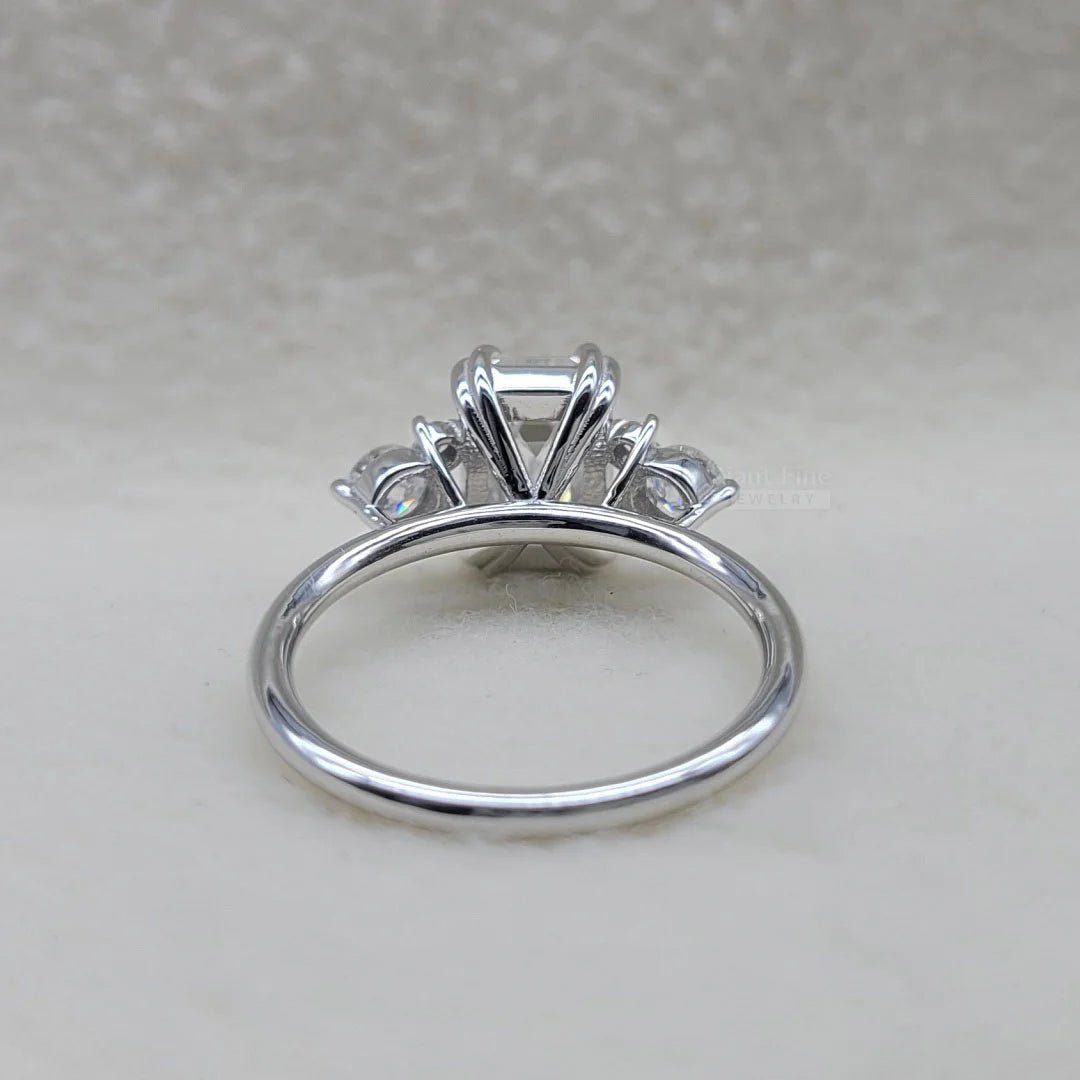 2 Carat Emerald Lab Diamond Cluster Engagement Ring - Riant Fine Jewelry LLC