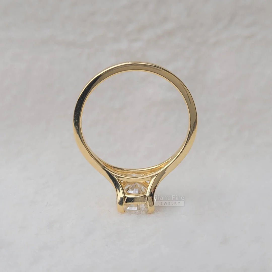 2 Carat Pear Cut Lab Diamond Split Shank Gold Engagement Ring - Riant Fine Jewelry LLC
