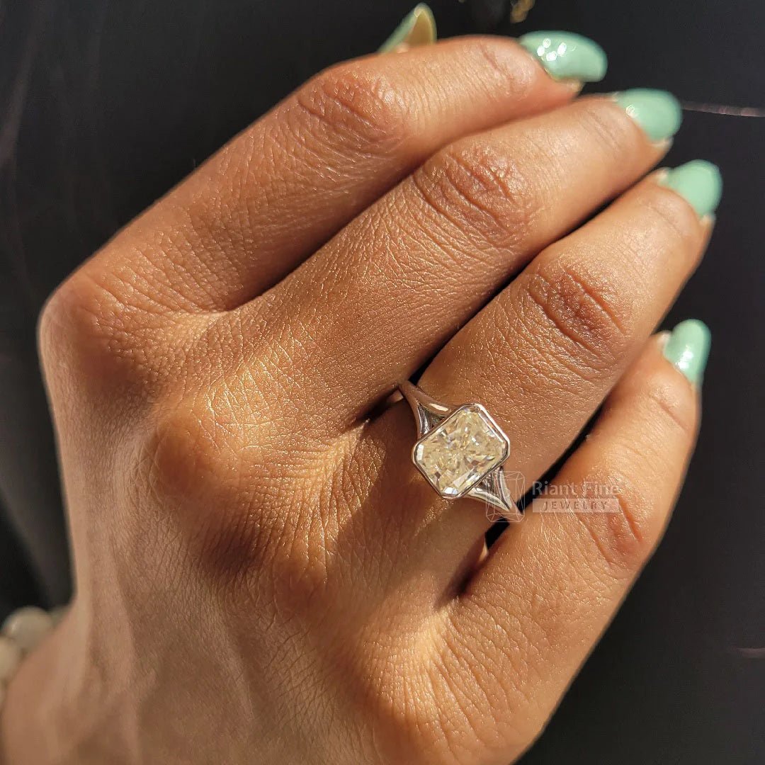 2 Carat Radiant Diamond Split Shank Engagement Ring - Riant Fine Jewelry