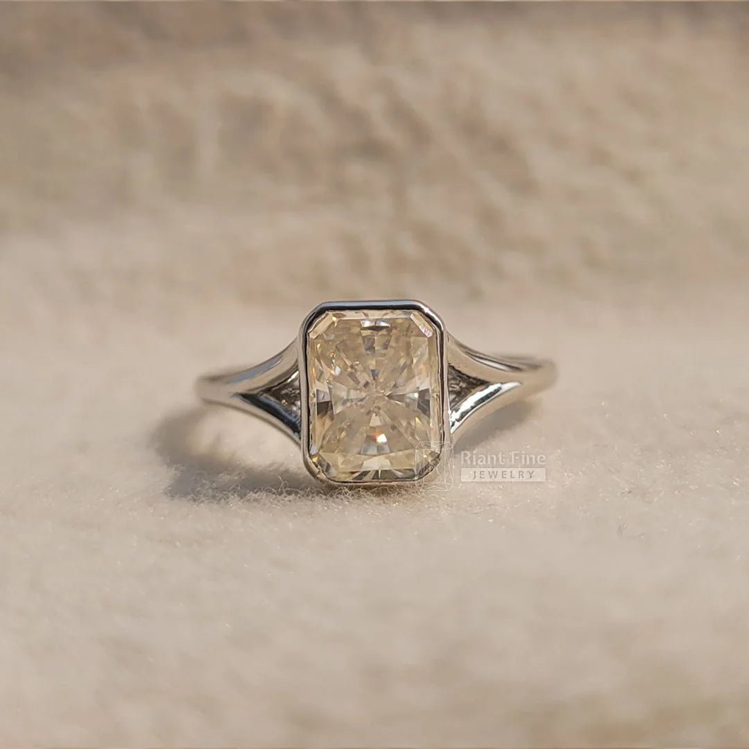 2 Carat Radiant Diamond Split Shank Engagement Ring - Riant Fine Jewelry