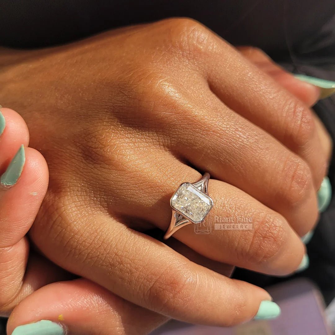 2 Carat Radiant Diamond Split Shank Engagement Ring - Riant Fine Jewelry