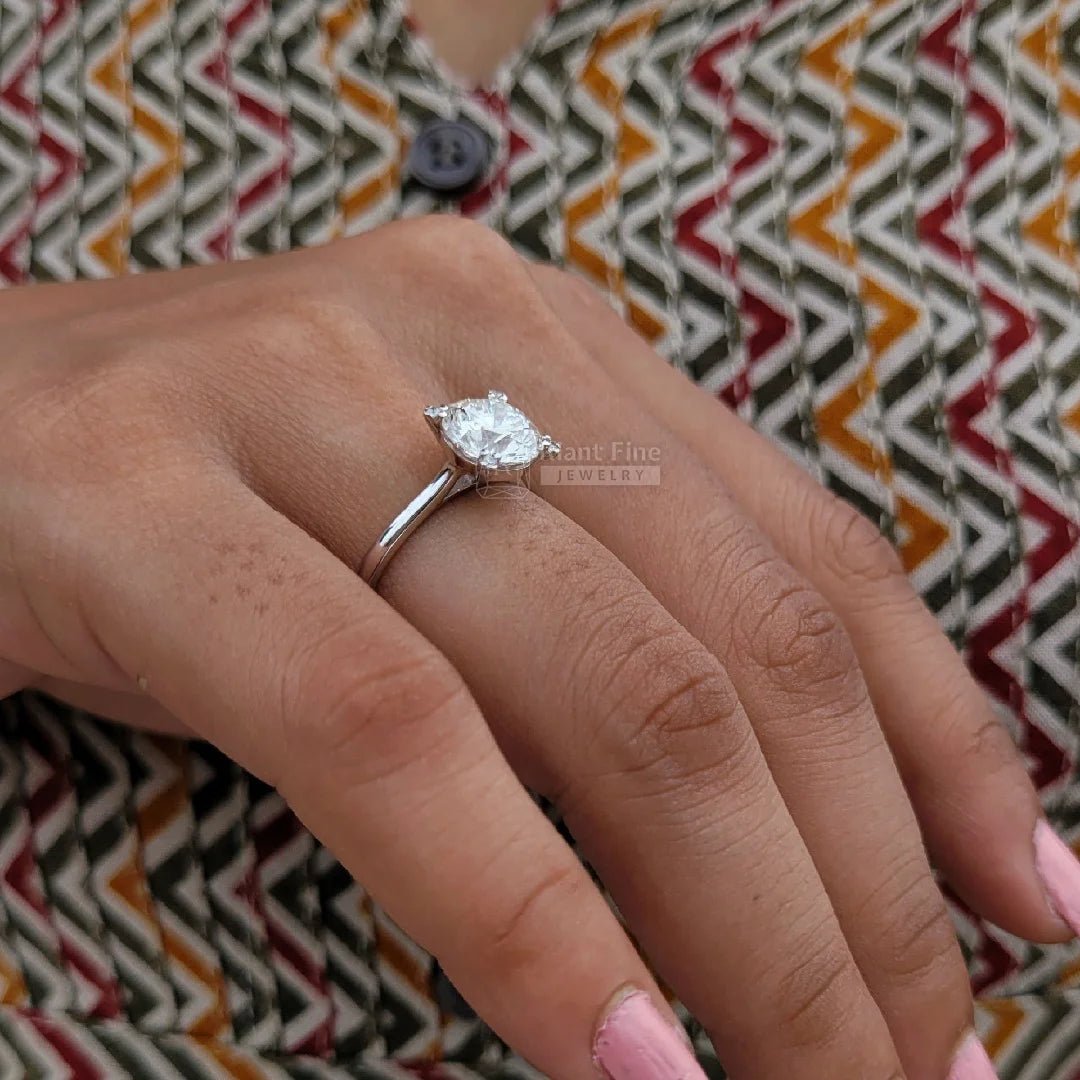 2 Carat Round Diamond Solitaire Engagement Ring In White Gold - Riant Fine Jewelry LLC