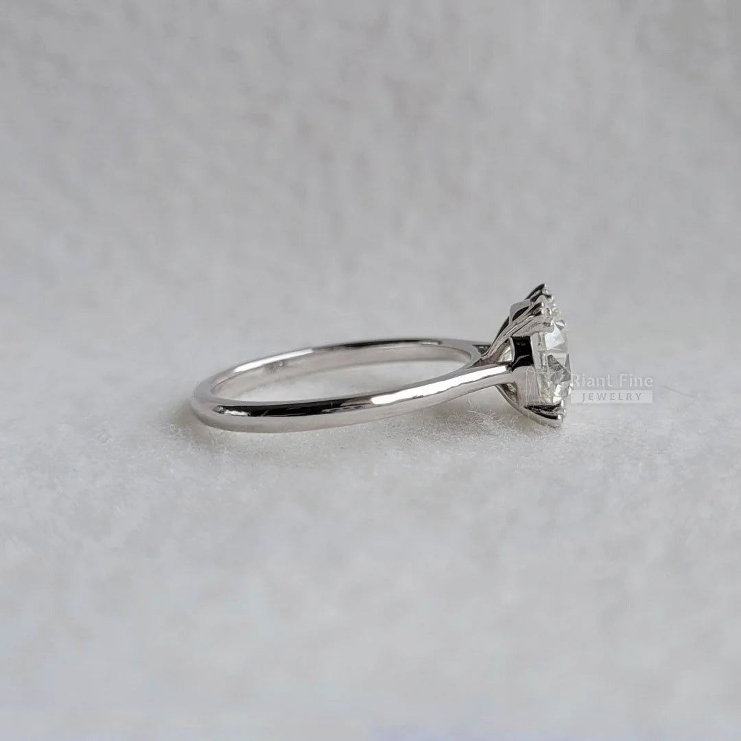 2 Carat Round Diamond Solitaire Engagement Ring In White Gold - Riant Fine Jewelry LLC
