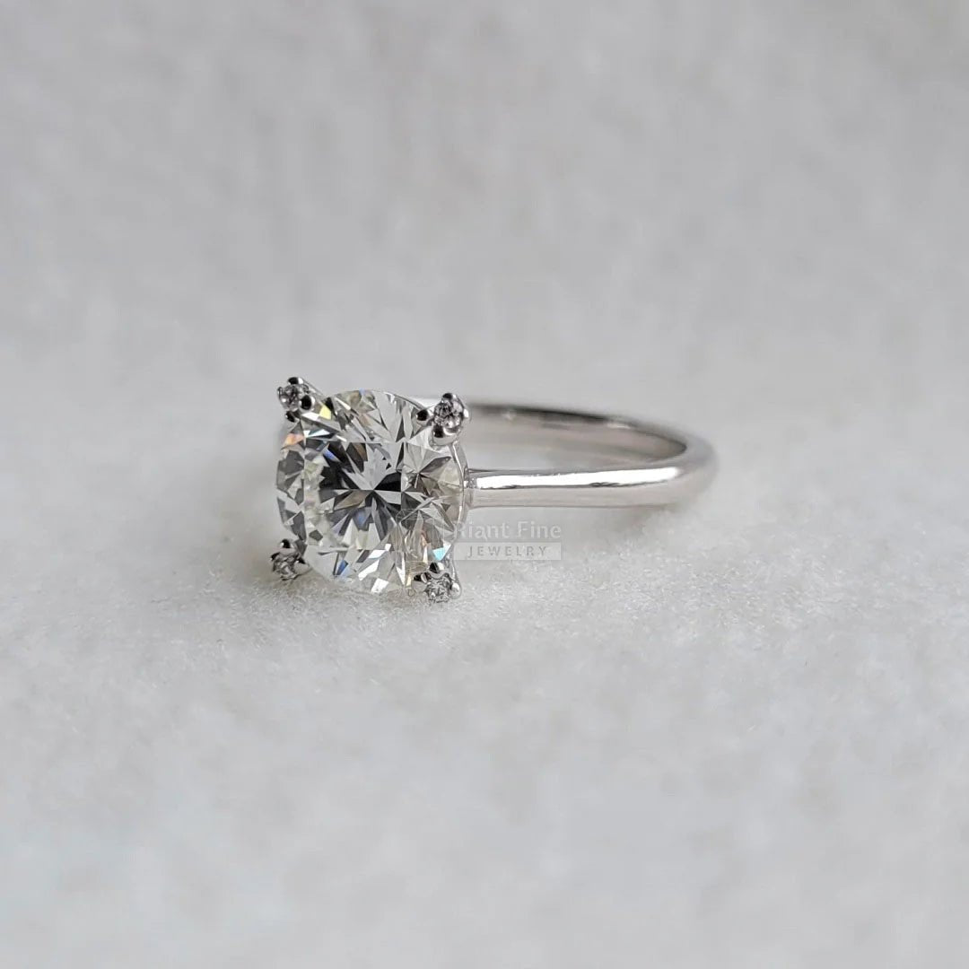 2 Carat Round Diamond Solitaire Engagement Ring In White Gold - Riant Fine Jewelry LLC